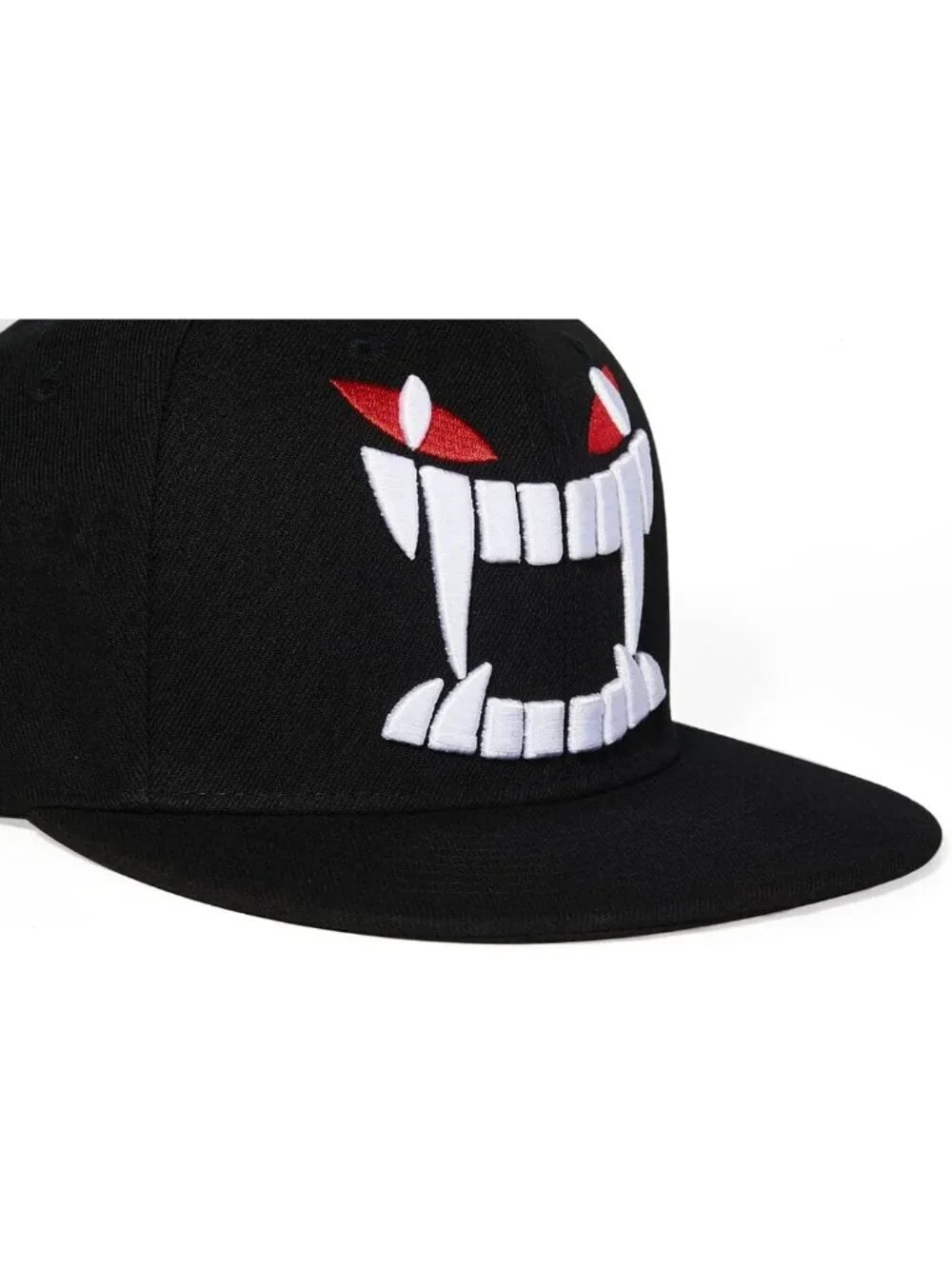 Unisex Teeth Black Snapback Hat Hip Hop Style Colorful Adjustable Baseball Cap